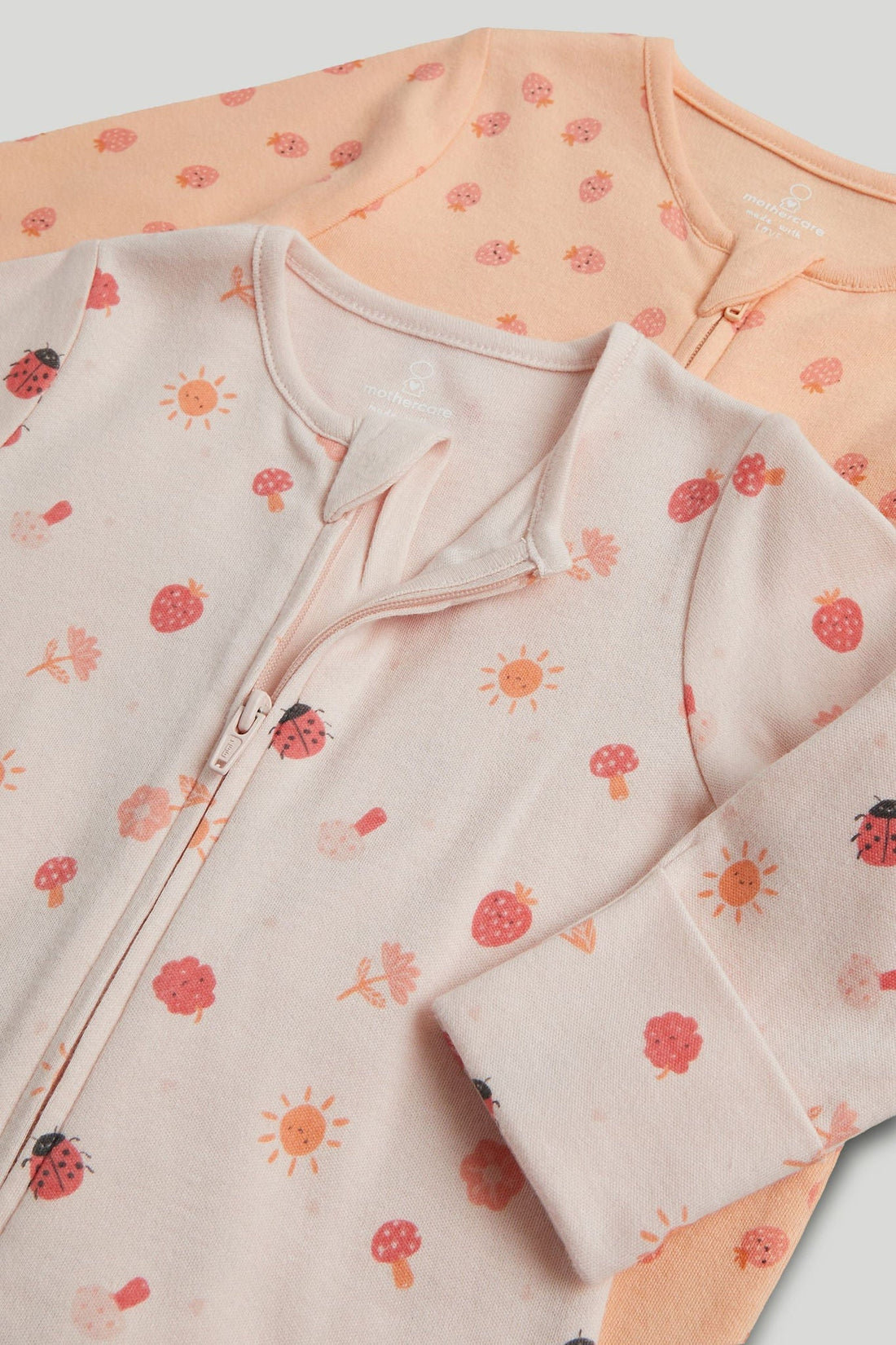 2 Pack Footless Zip-Up Sleepsuits