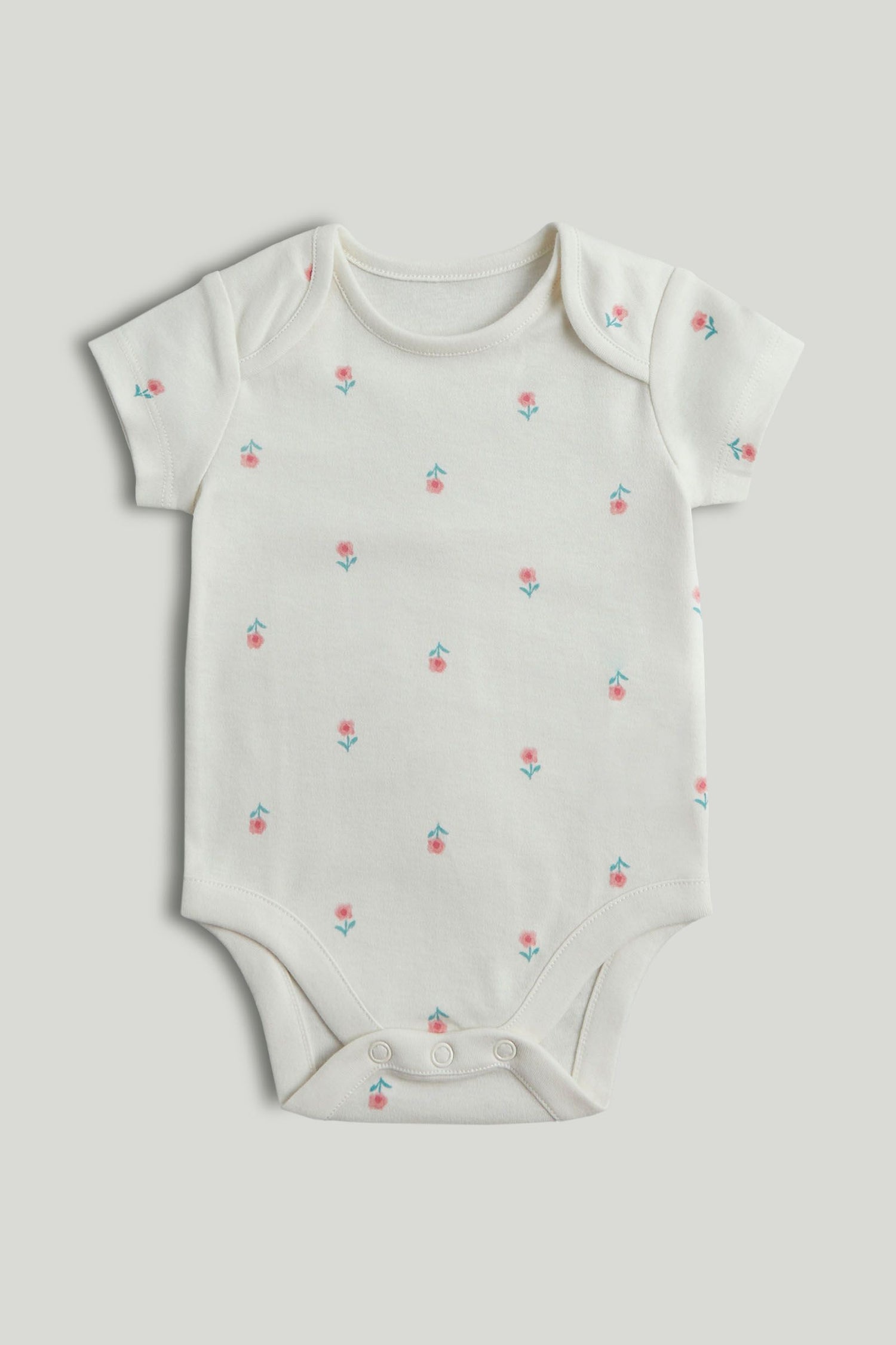 5 Pack Floral Short-Sleeved Bodysuits