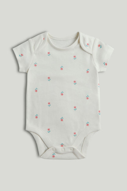5 Pack Floral Short-Sleeved Bodysuits