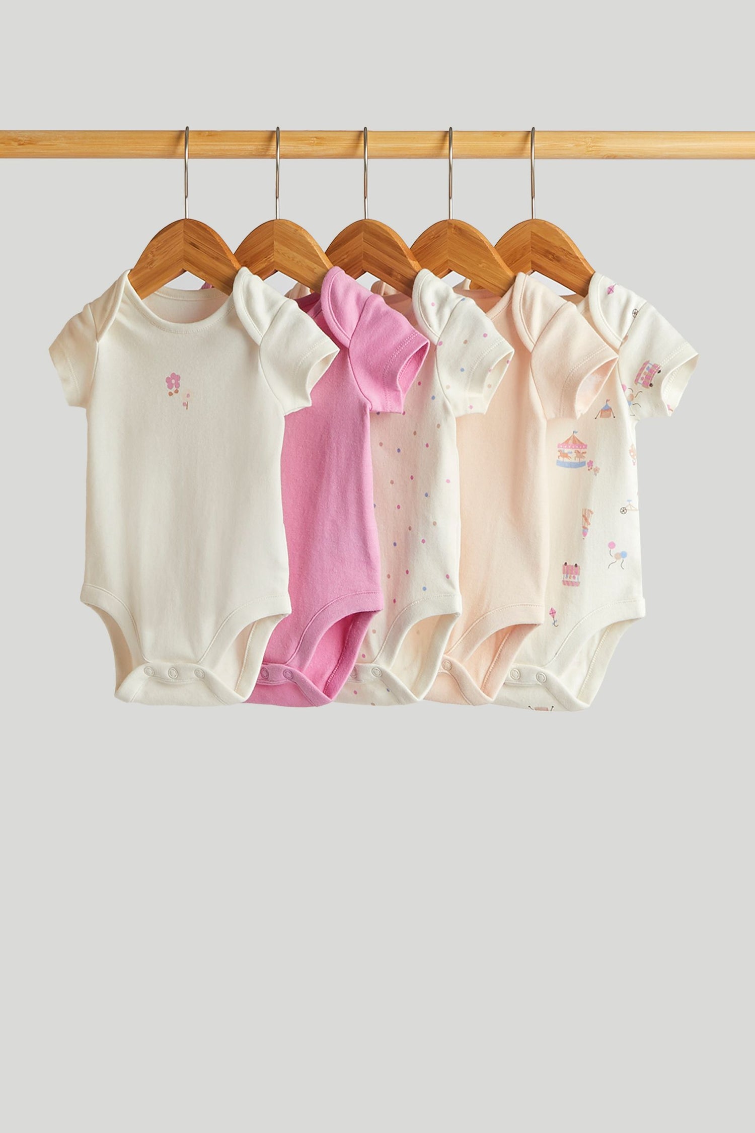 5 Pack Carnival Short-Sleeved Bodysuits - Multi / 12-18 Months