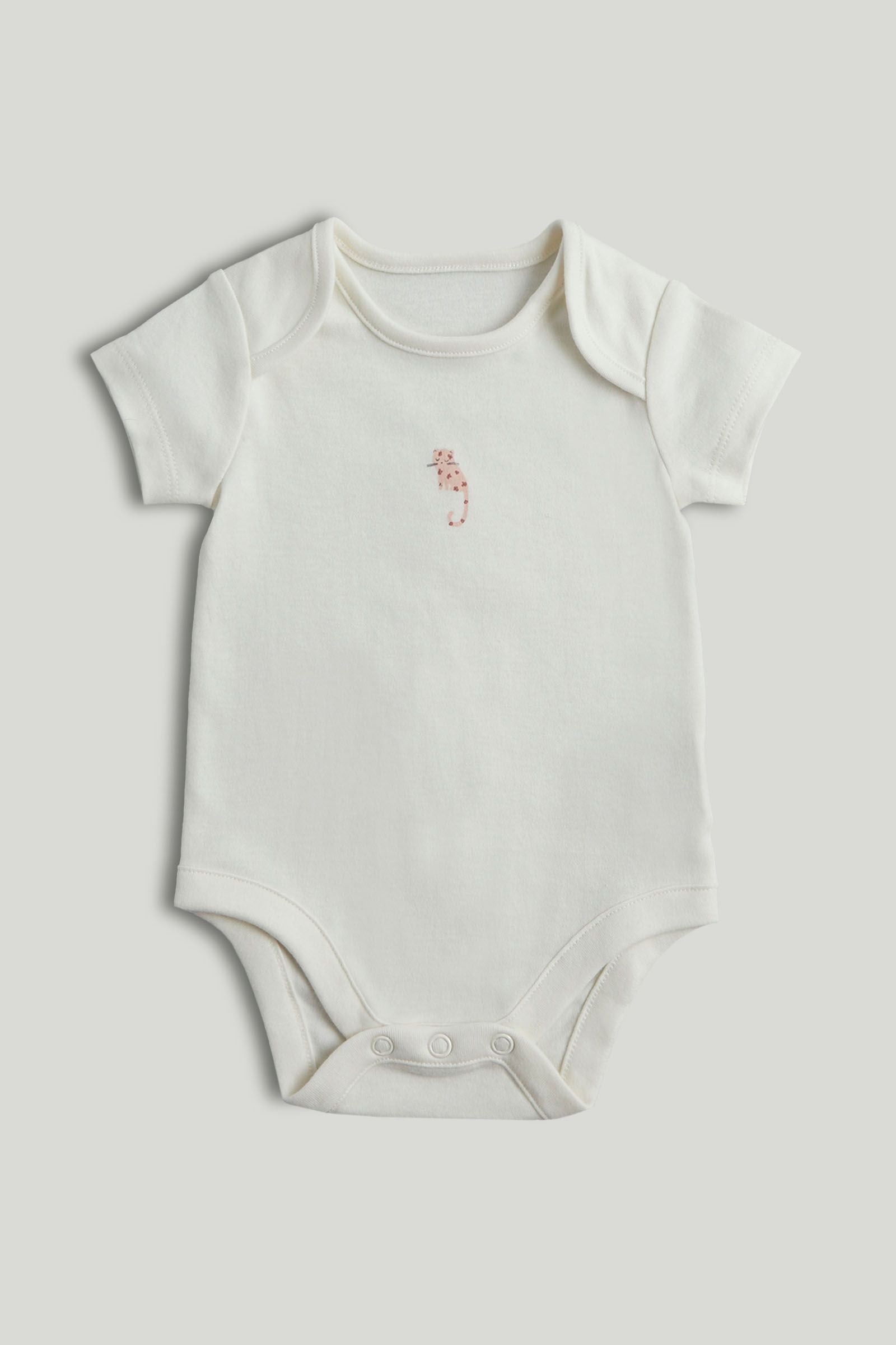 5 Pack My First Leopard Short-Sleeved Bodysuits