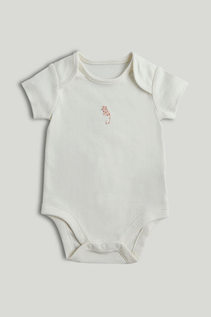 5 Pack My First Leopard Short-Sleeved Bodysuits