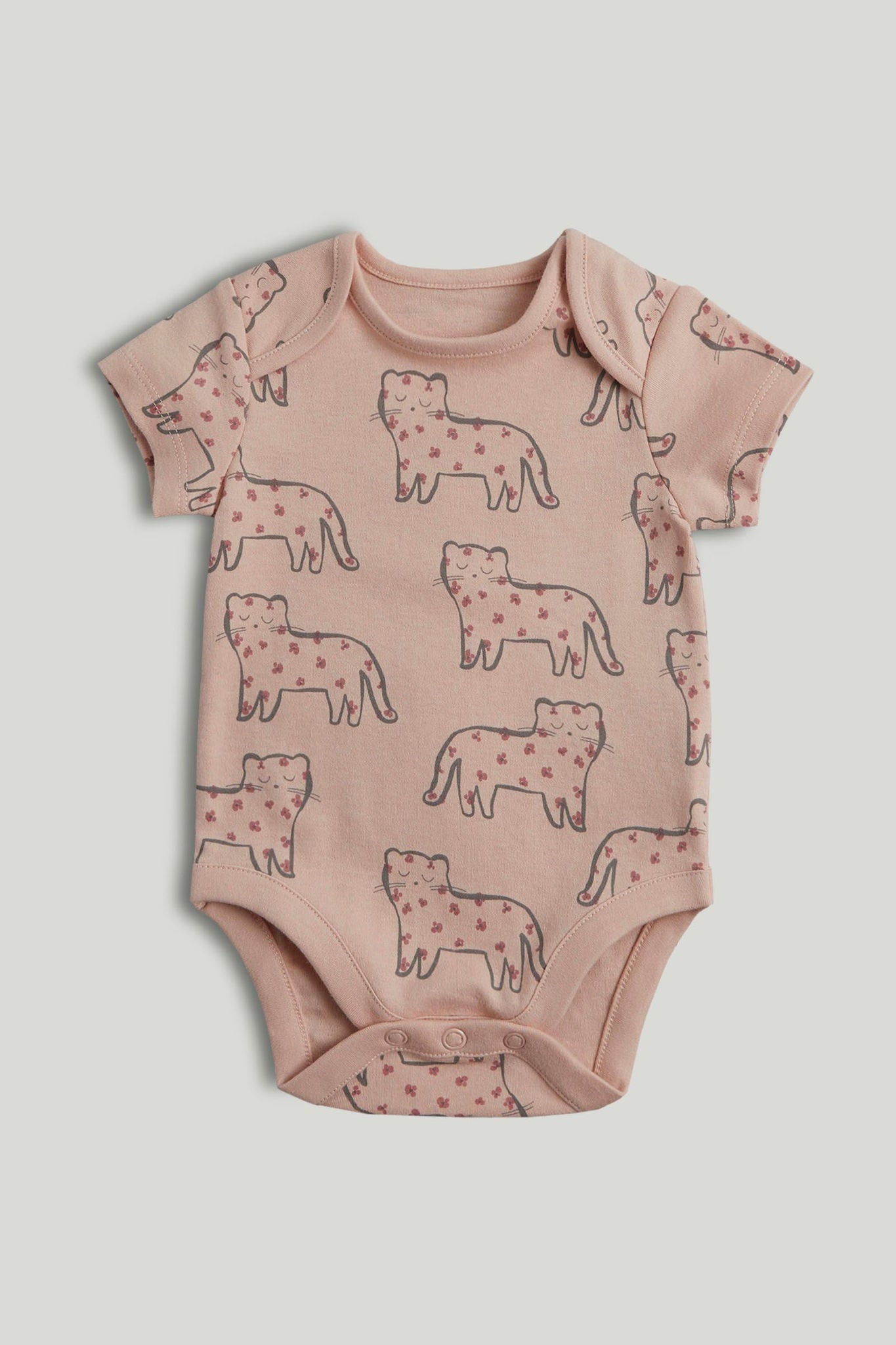 5 Pack My First Leopard Short-Sleeved Bodysuits