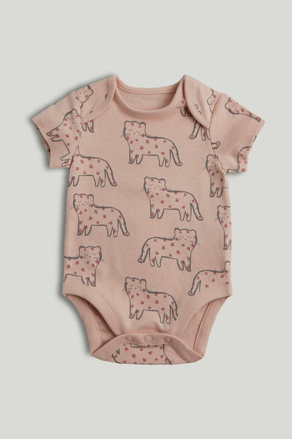 5 Pack My First Leopard Short-Sleeved Bodysuits