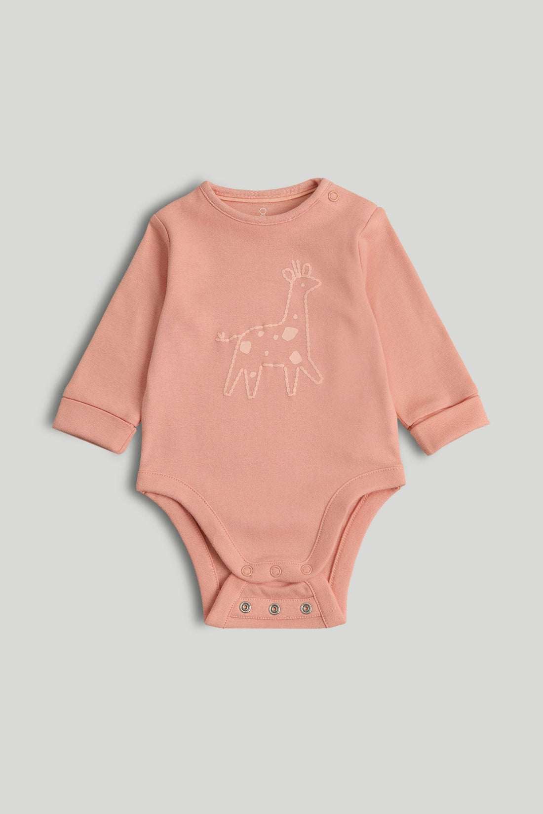Giraffe Extendable Bodysuit - Light Pink / 12-18 Months