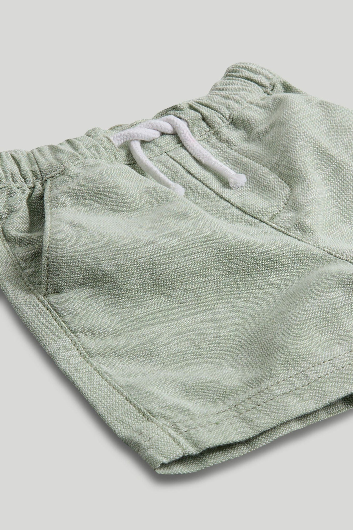 Green Textured Shorts
