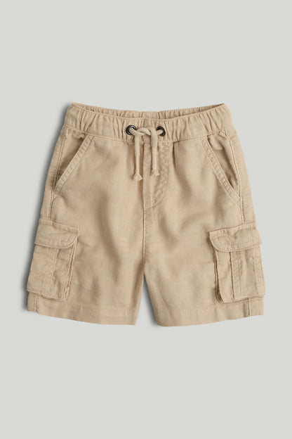 Tan Cargo Shorts - Light Brown / 12-18 Months