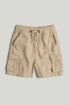Tan Cargo Shorts - Light Brown / 12-18 Months