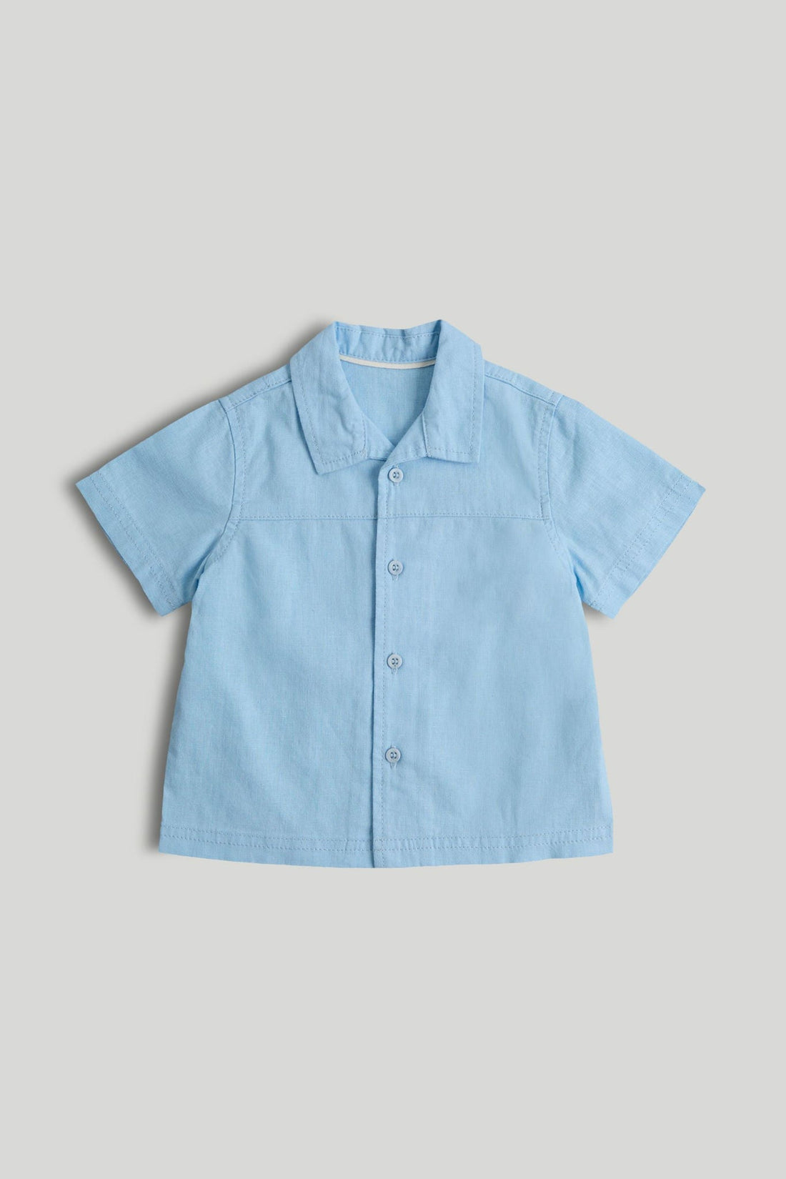 Blue Linen Blend Shirt - Blue / 12-18 Months