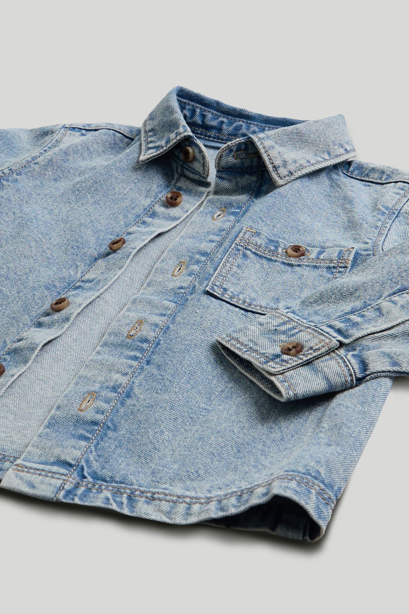 Denim Shirt and T-Shirt Set