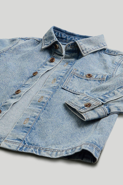 Denim Shirt and T-Shirt Set