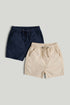 2 Pack Poplin Shorts - Multicolor / 12-18 Months