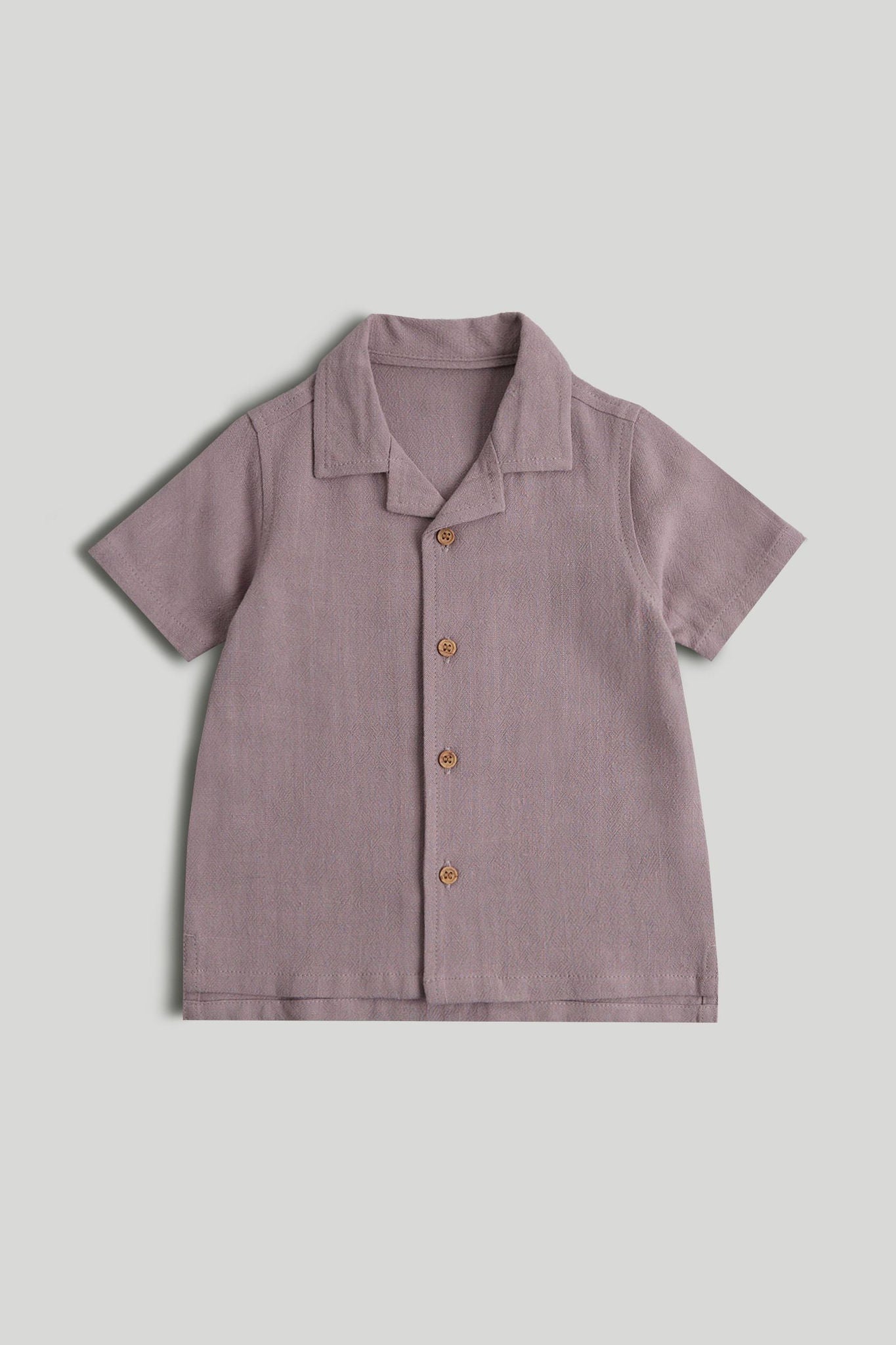 Pink Linen Blend Shirt - Dark Purple / 12-18 Months
