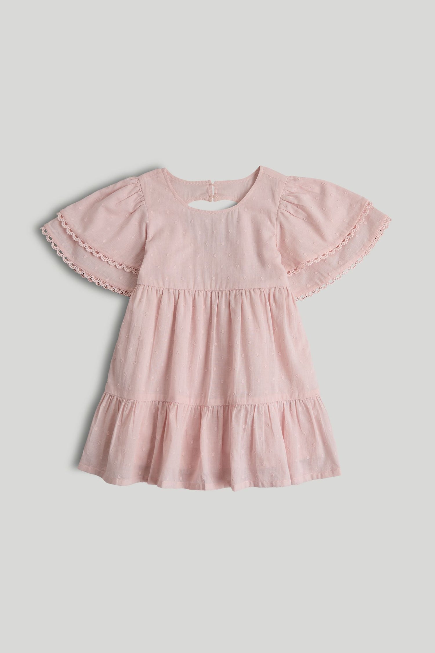 Pink Tiered Dress - light green / 12-18 Months