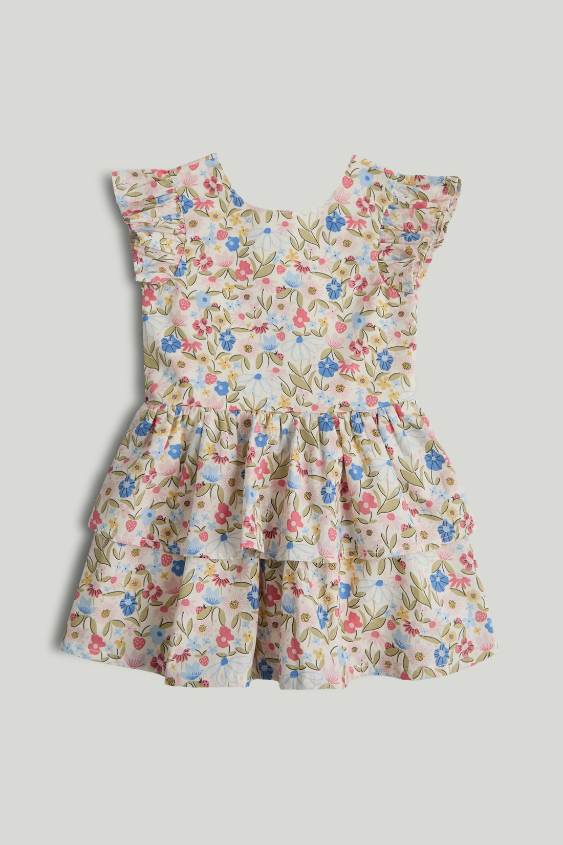 Floral Cotton Dress - Cream / 12-18 Months
