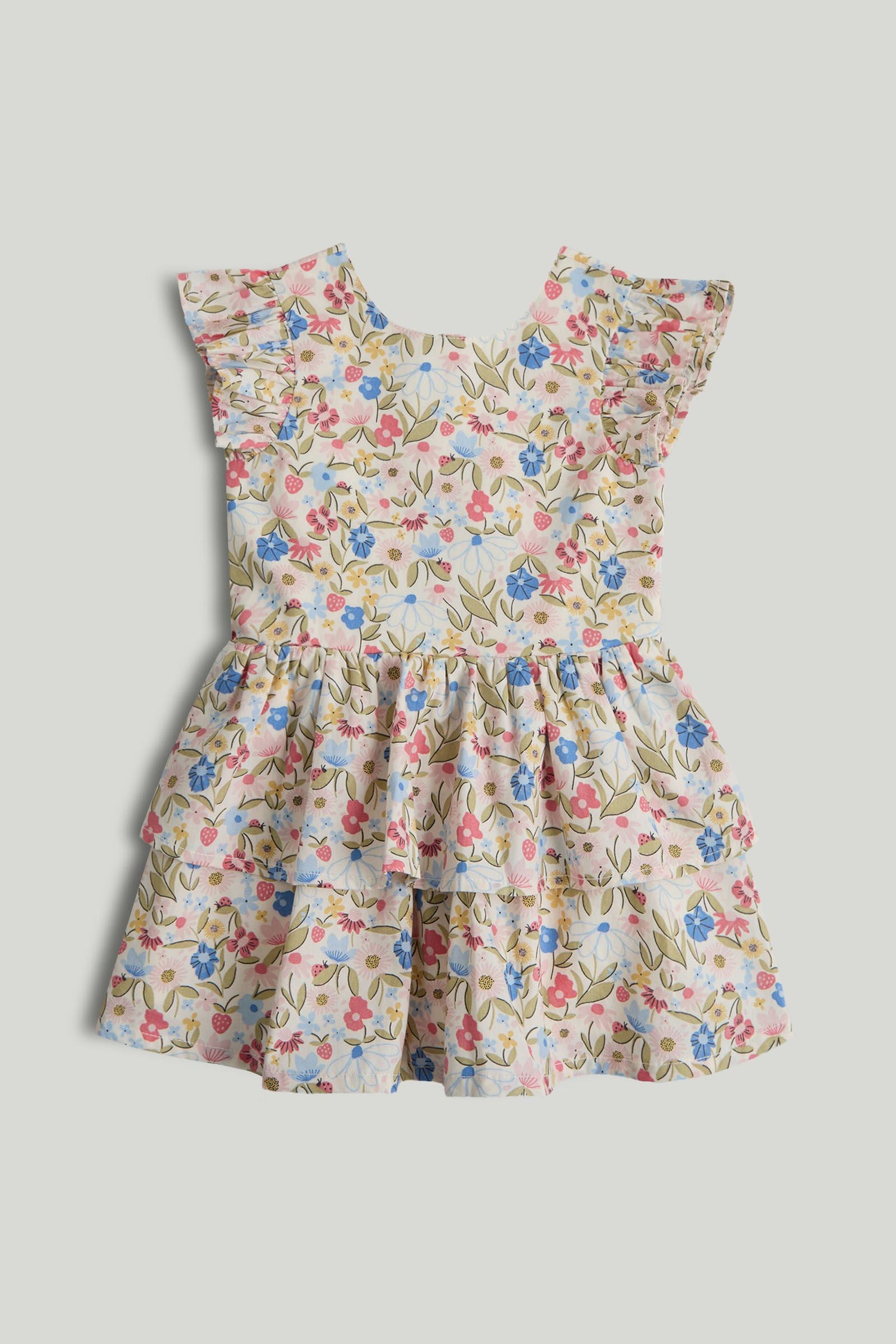 Floral Cotton Dress - Cream / 12-18 Months