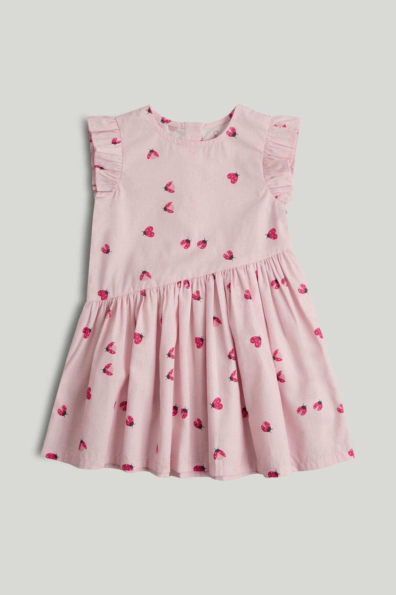 Pink Ladybird Cotton Dress - Pink / 12-18 Months