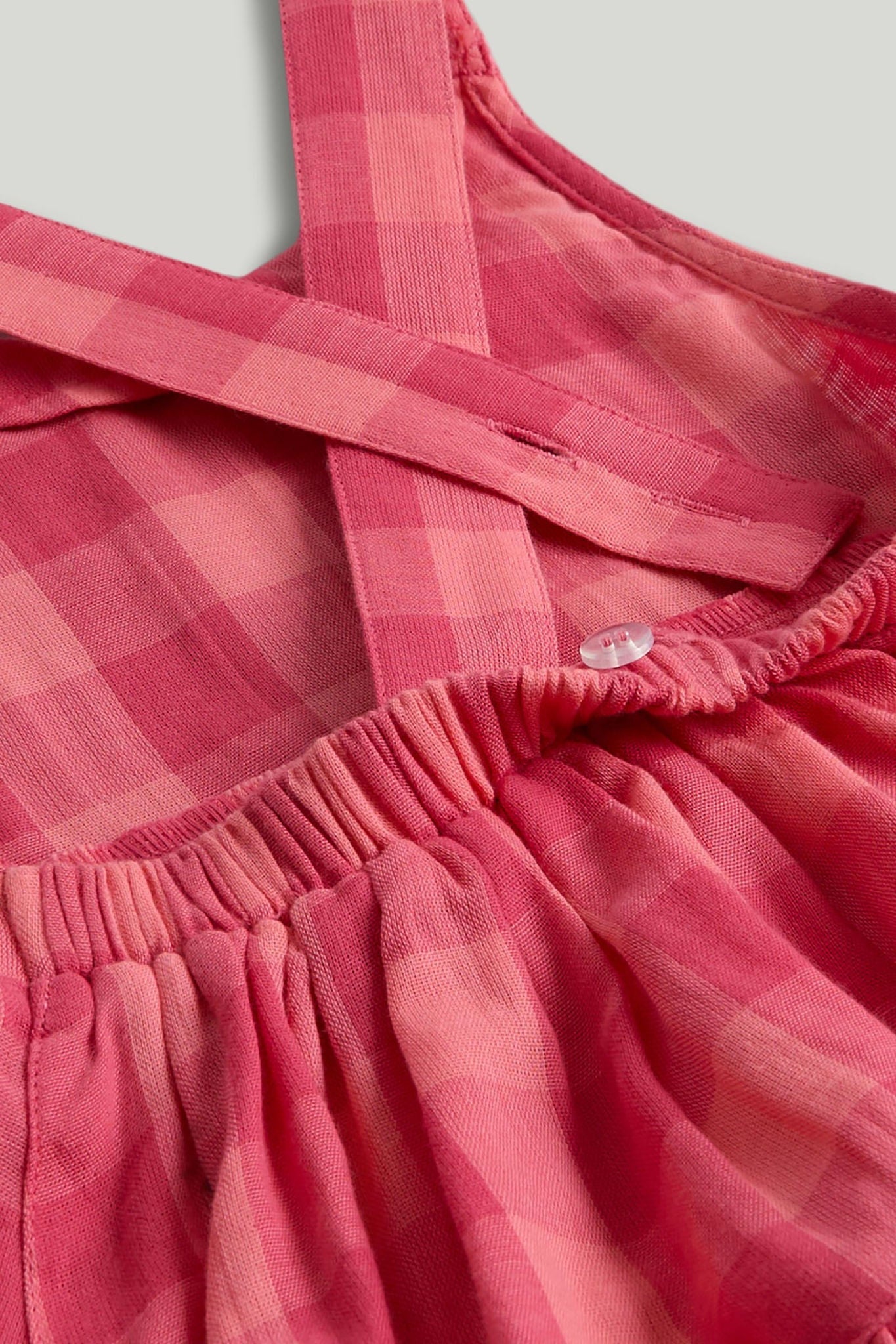 Pink Check Pinny Dress and T-Shirt Outfit