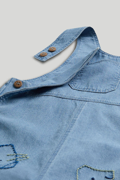 Denim Dungarees and Bodysuit Outfit