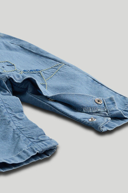 Denim Dungarees and Bodysuit Outfit