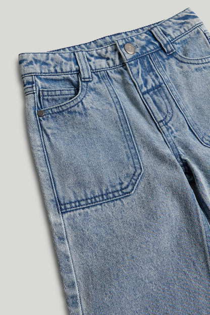 Wide-Leg Denim Jeans