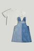 Denim Pinny Dress and T-Shirt Outfit - Blue / 12-18 Months
