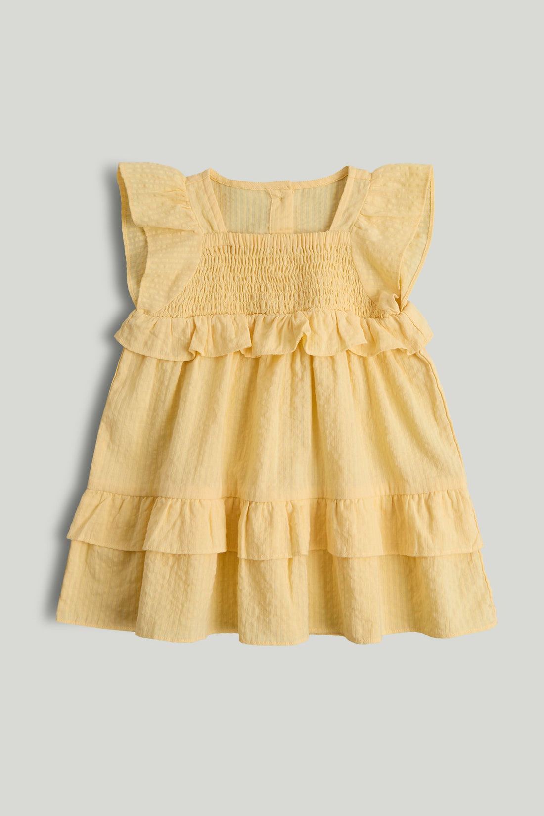Yellow Cotton Dress - Yellow / 12-18 Months