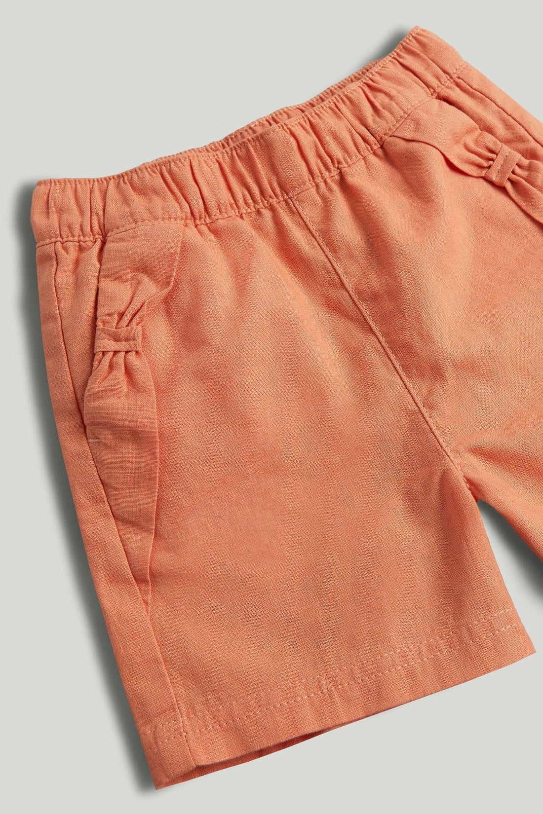 Tan Linen Blend Shorts