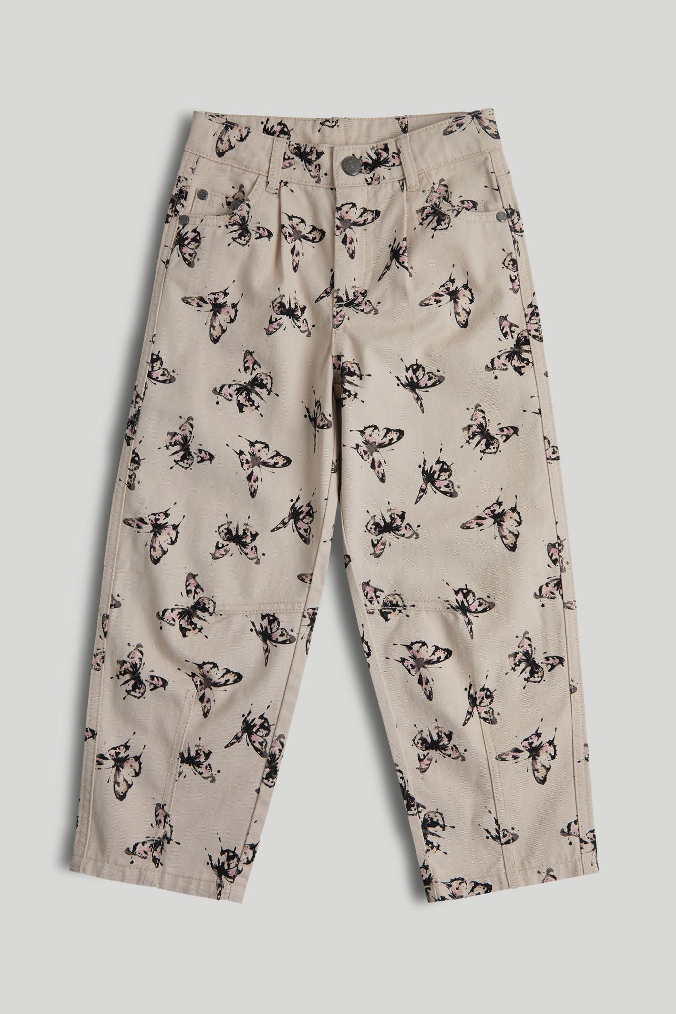 Butterfly Barrel-Leg Jeans - White / 9-10 Years
