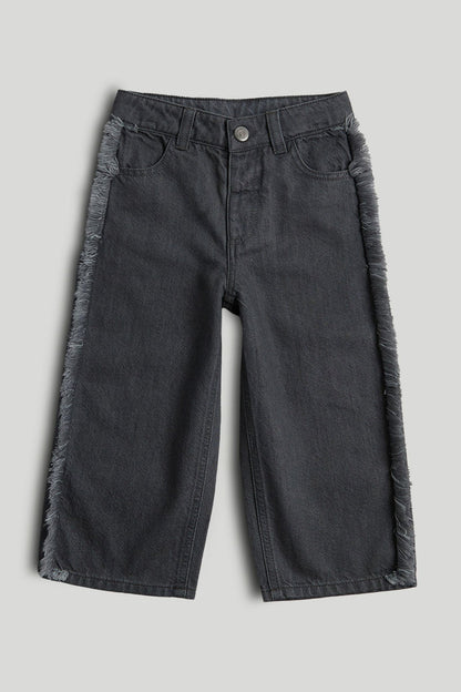 Grey Barrel-Leg Denim Jeans - Black / 9-10 Years