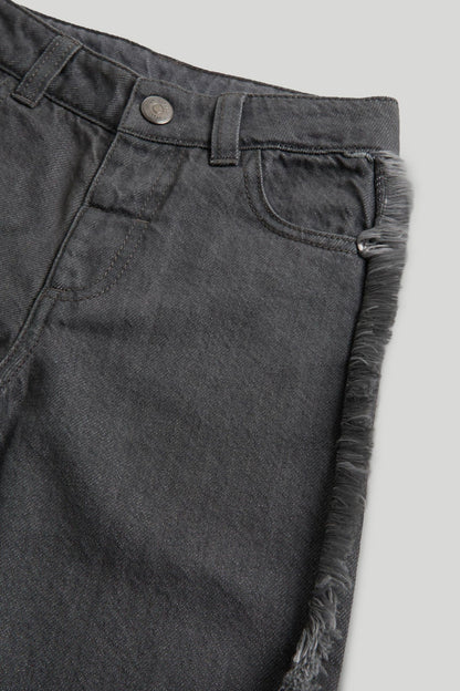 Grey Barrel-Leg Denim Jeans