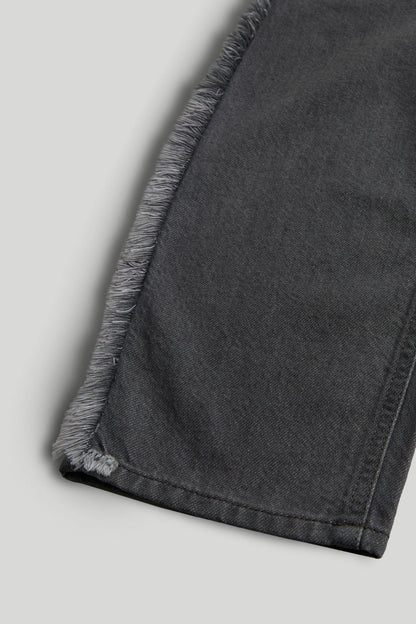 Grey Barrel-Leg Denim Jeans