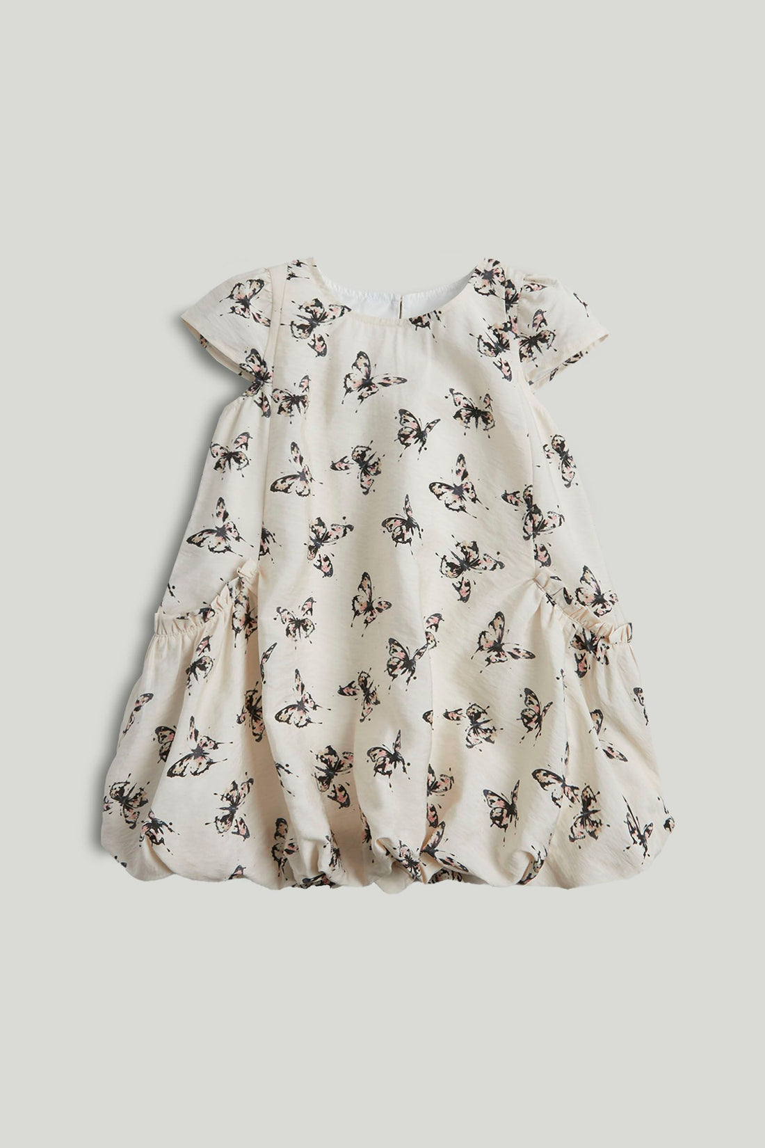 White Butterfly Crinkle Dress - White / 9-10 Years