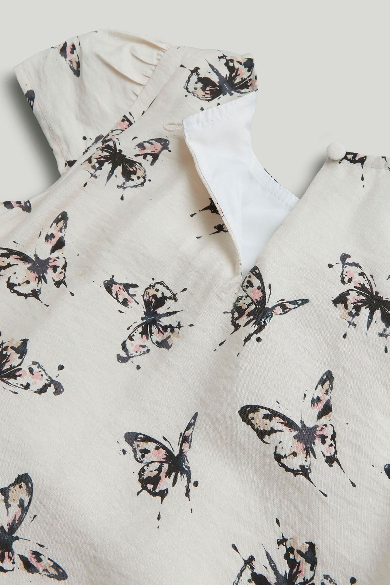 White Butterfly Crinkle Dress