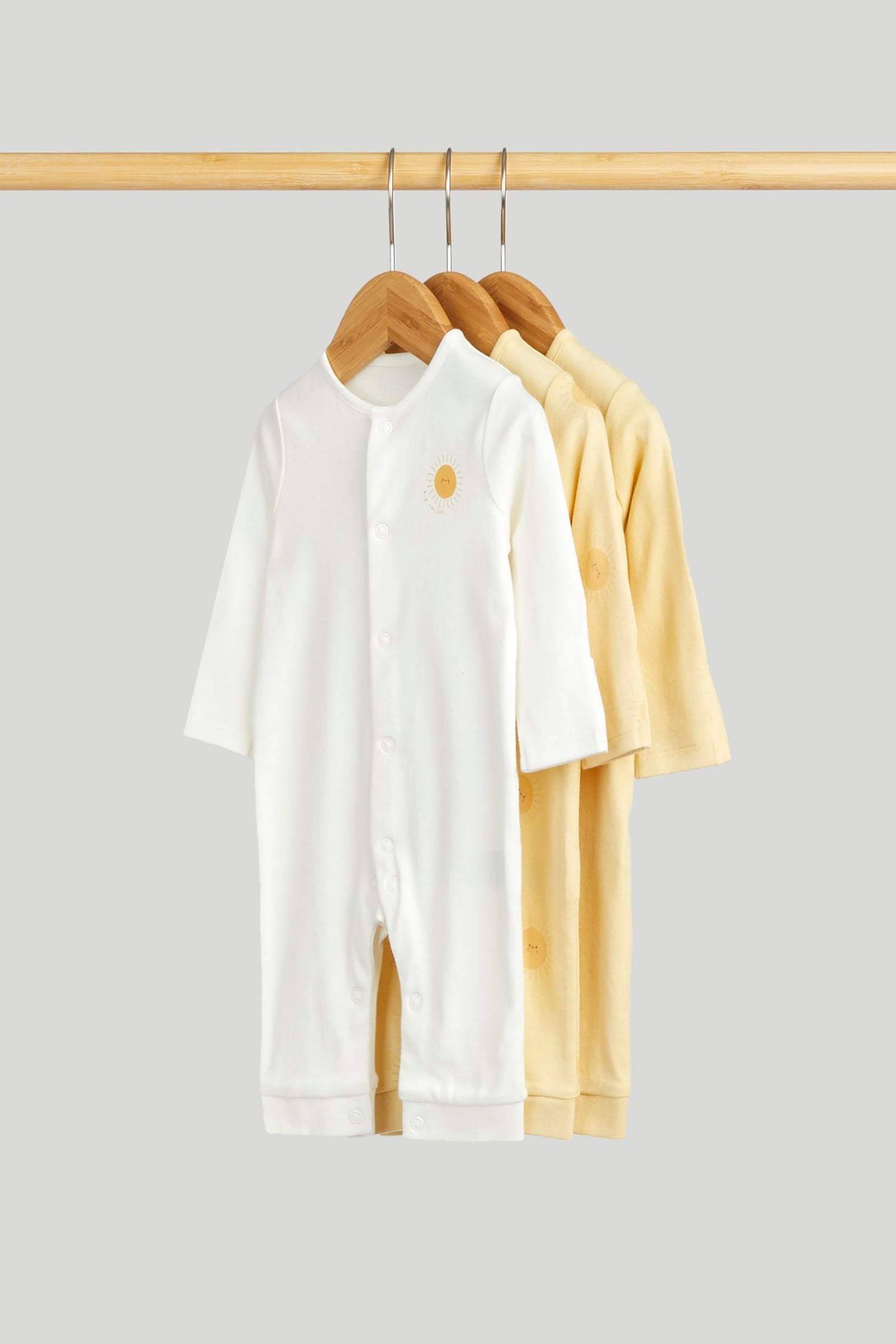3 Pack My First Footless Sleepsuits - Light Yellow / 12-18 Months