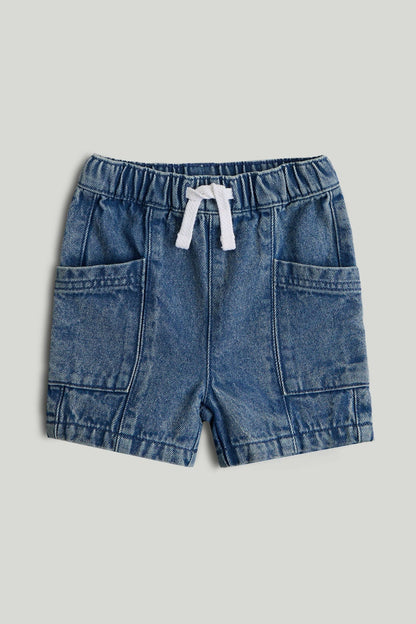 Denim Pull-On Shorts - Blue / 12-18 Months