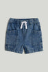 Denim Pull-On Shorts - Blue / 12-18 Months