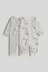 2 Pack Footless Zip-Up Sleepsuits - Cream / 12-18 Months