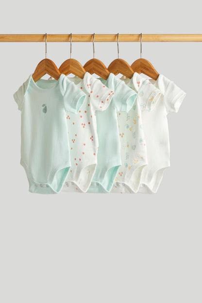 5 Pack Breakfast Friends Short-Sleeved Bodysuits - Multi / 12-18 Months