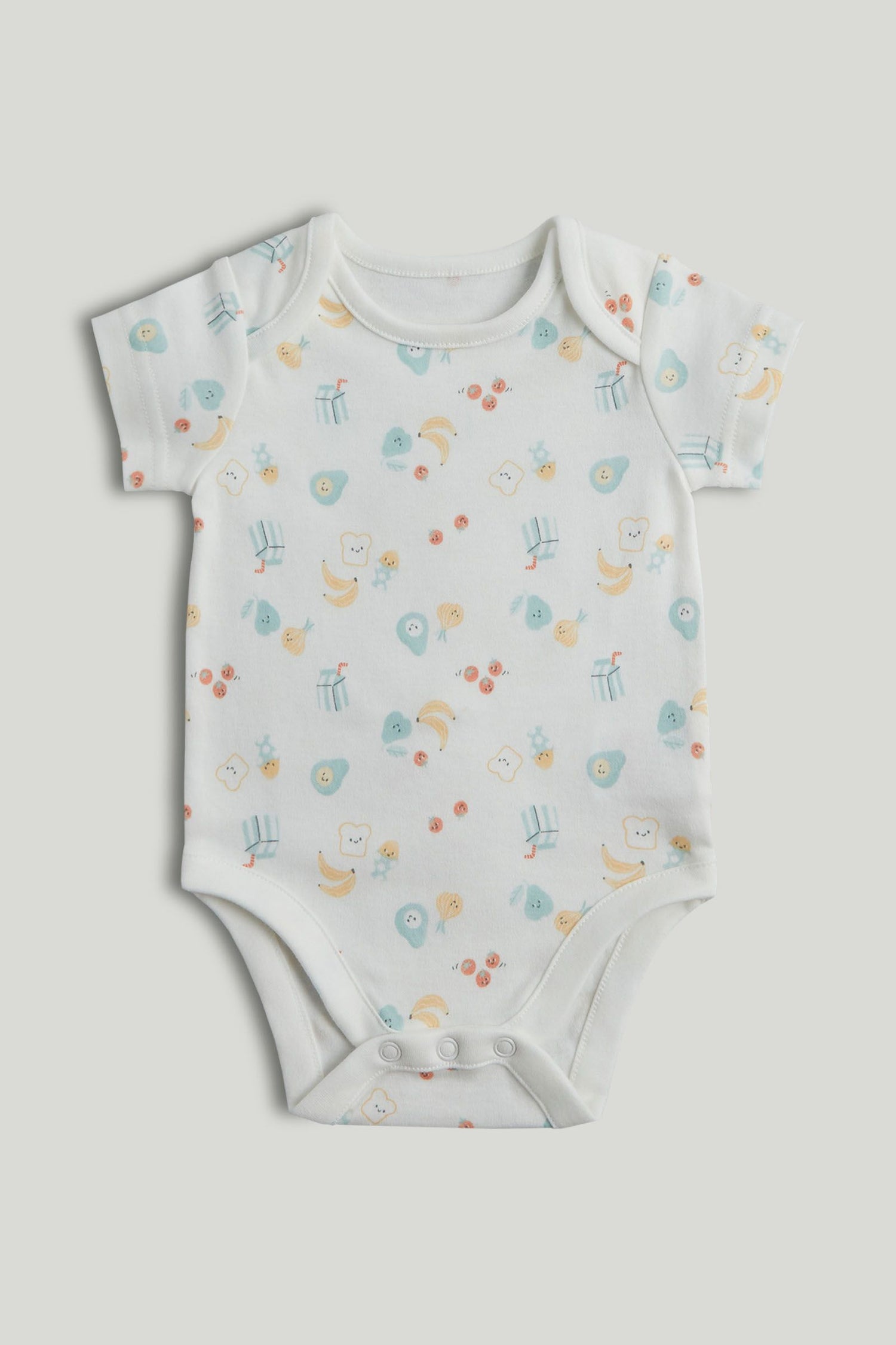 5 Pack Breakfast Friends Short-Sleeved Bodysuits