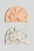 2 Pack Cotton Baby Hats - Multi / 6-12 Months