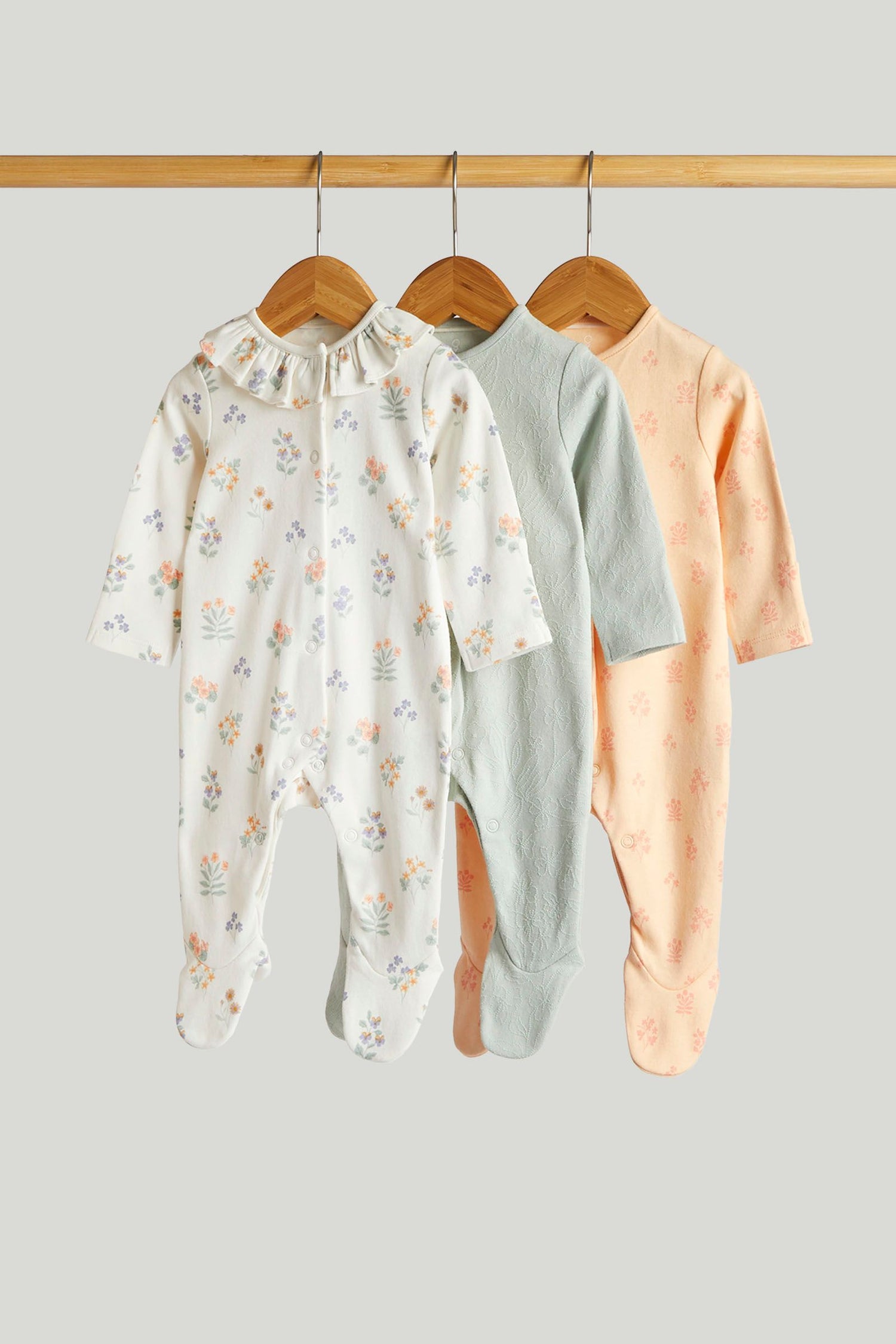 3 Pack Floral All-in-Ones - Multi / 12-18 Months