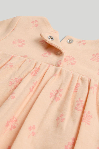 Peach Floral Romper Dress