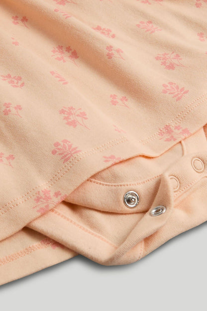 Peach Floral Romper Dress