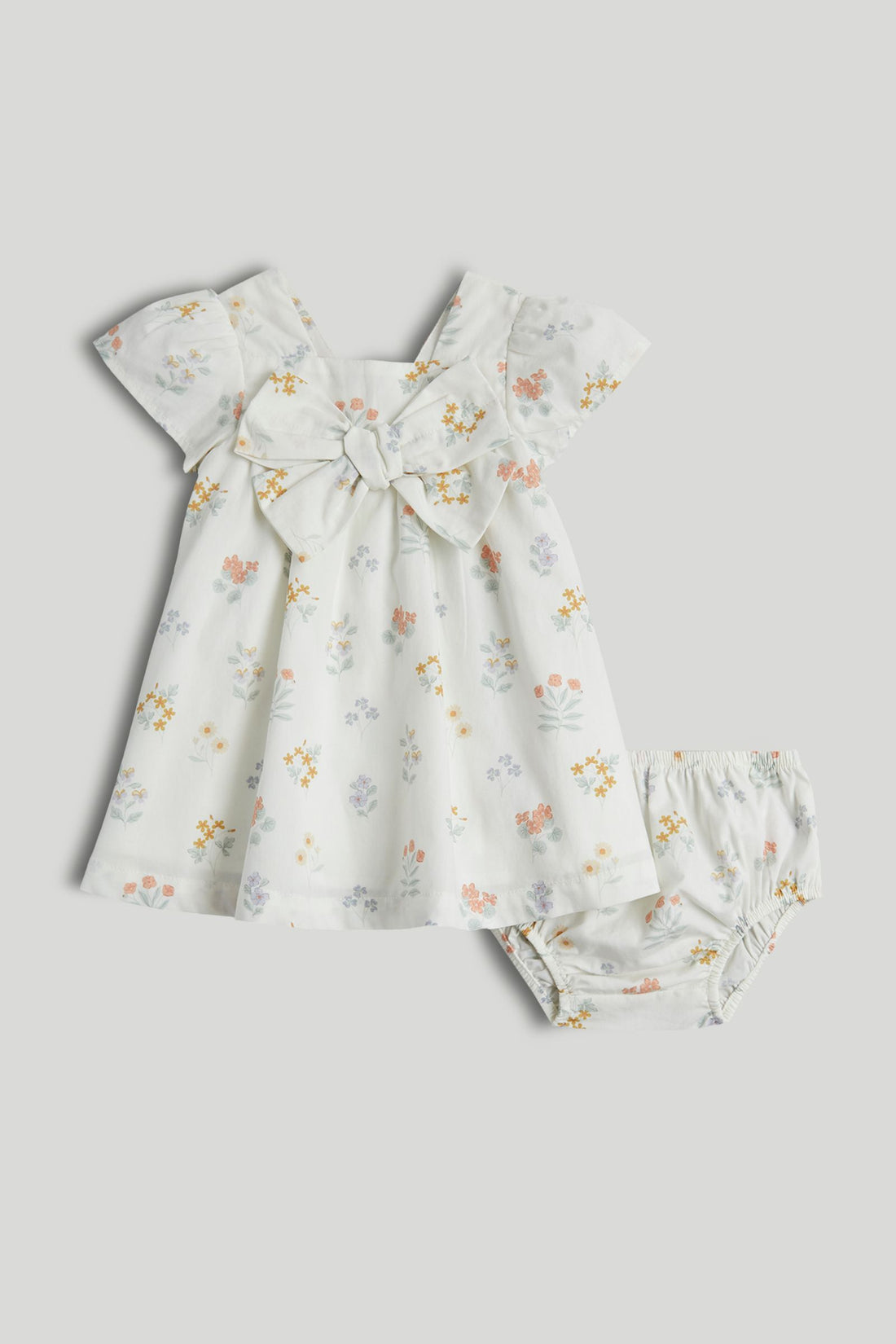 Floral Dress, Knickers and Socks Outfit - Cream / 12-18 Months