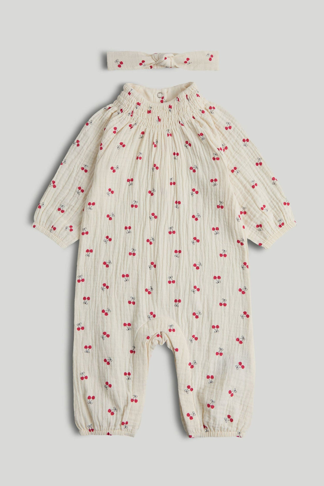 Muslin All-in-One and Headband Outfit - Cream / 9-12 Months