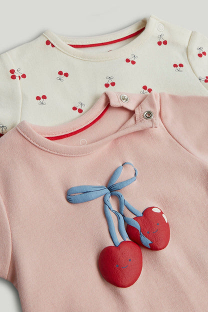 2 Pack Cherry Short-Sleeved Bodysuits