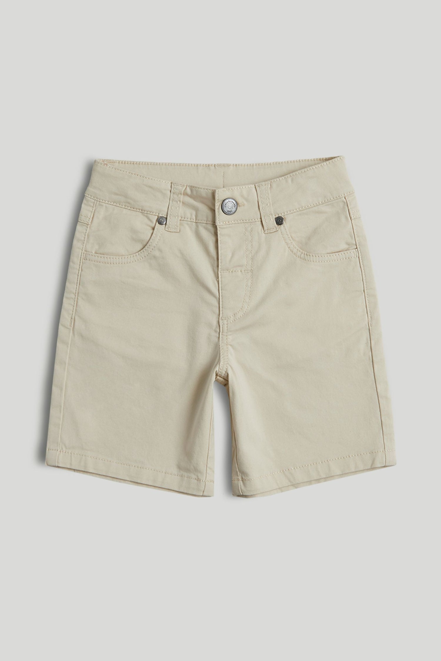 Stone Denim Shorts - Neutral / 9-10 Years
