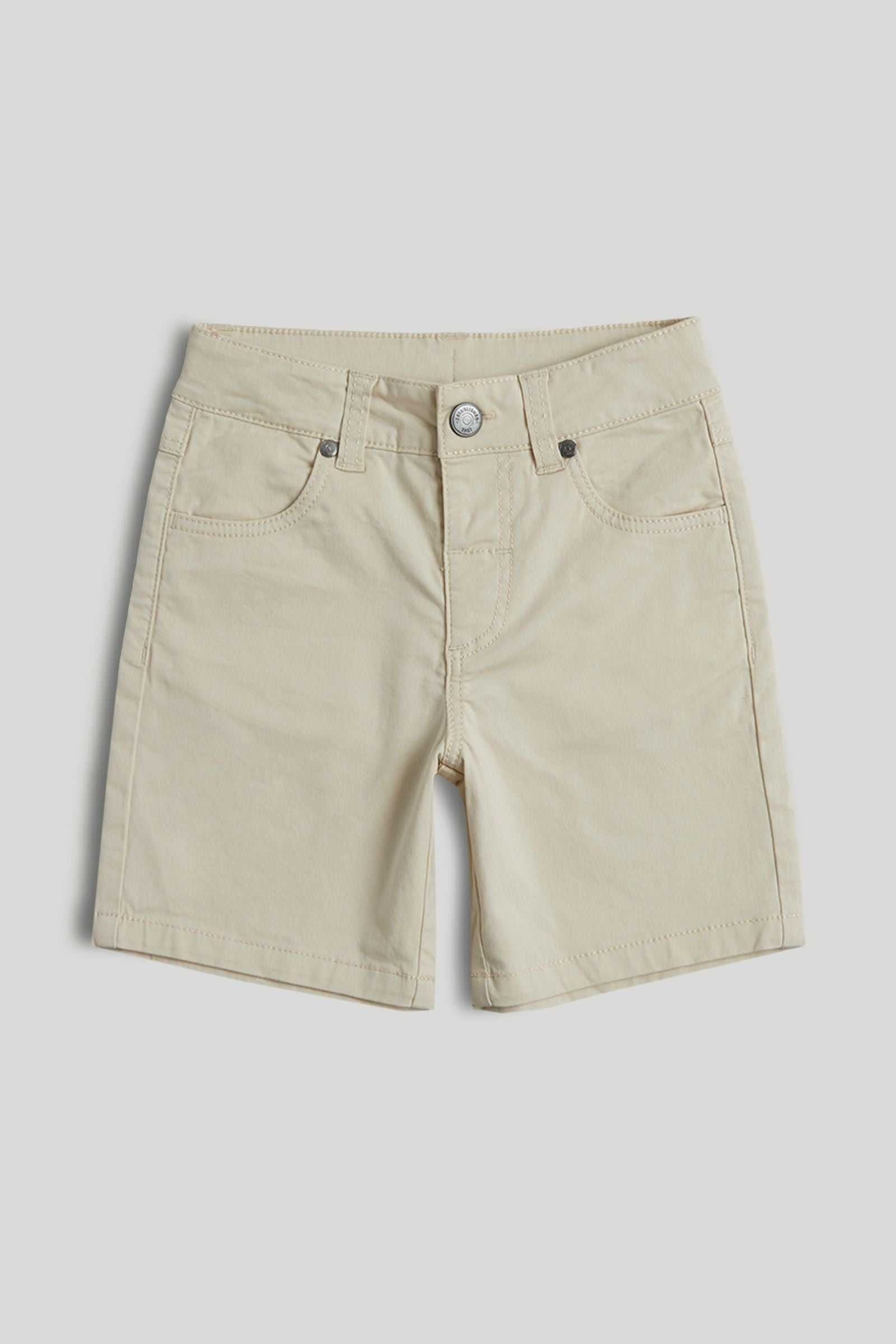 Stone Denim Shorts - Neutral / 9-10 Years