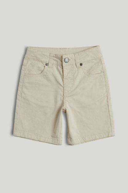 Stone Denim Shorts - Neutral / 9-10 Years